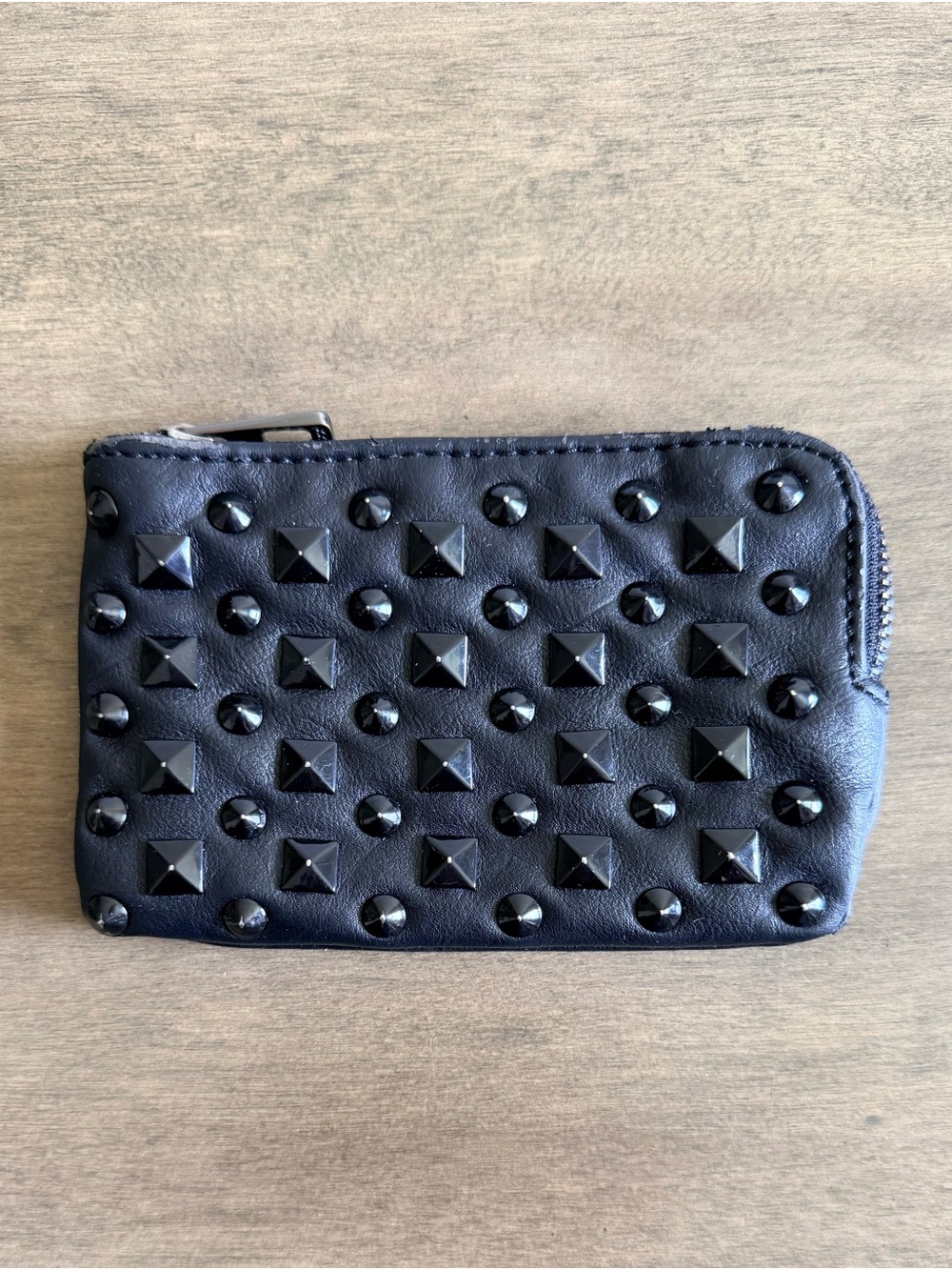 Mexx Black Studded Zip Card & Key Holder